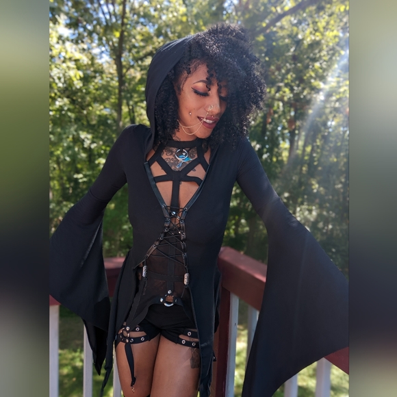 Black Widow Sorceress Top by Limitless Indigo Size S-XL - Picture 2 of 5